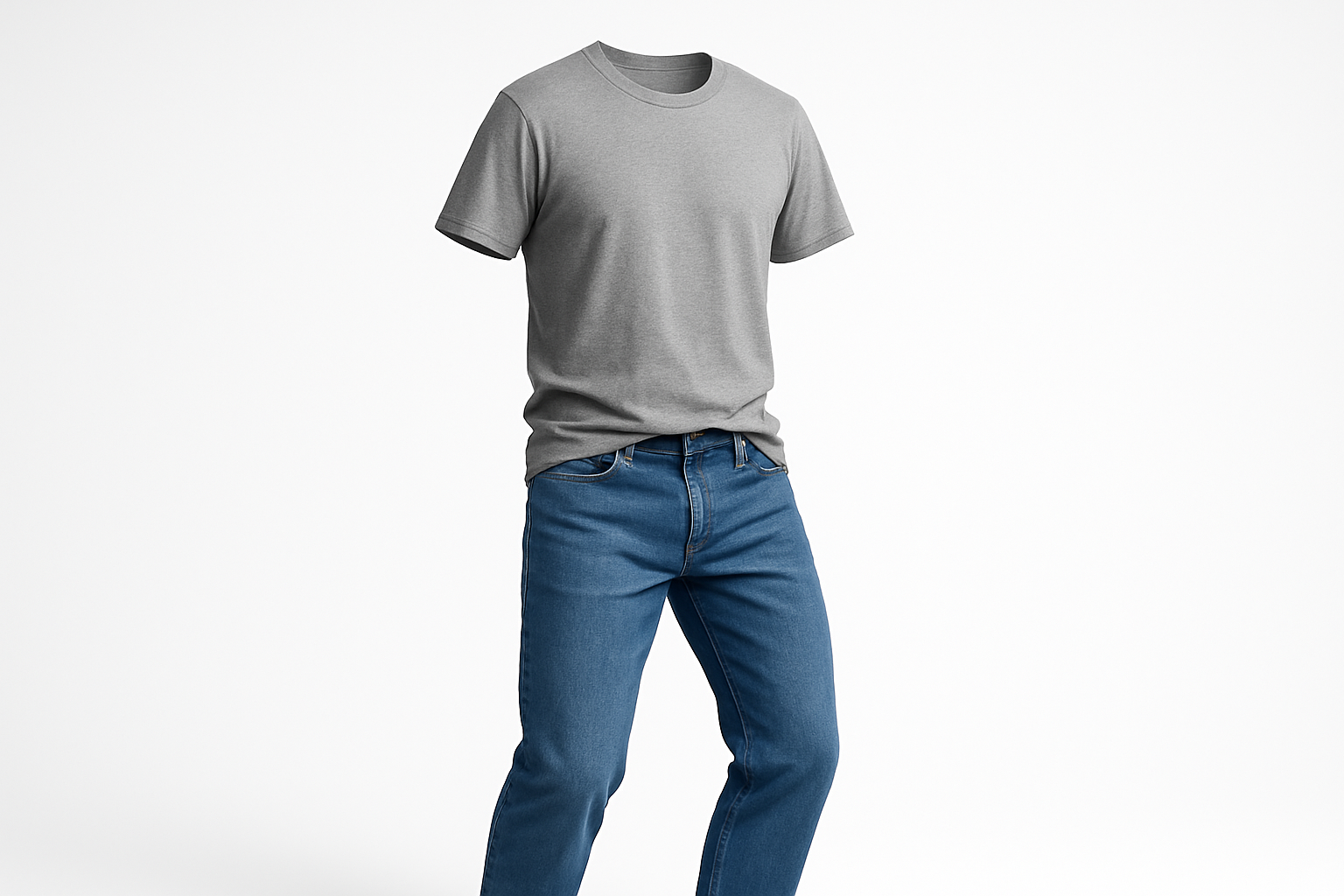 Only t-shirt and pants like human wearing but no human